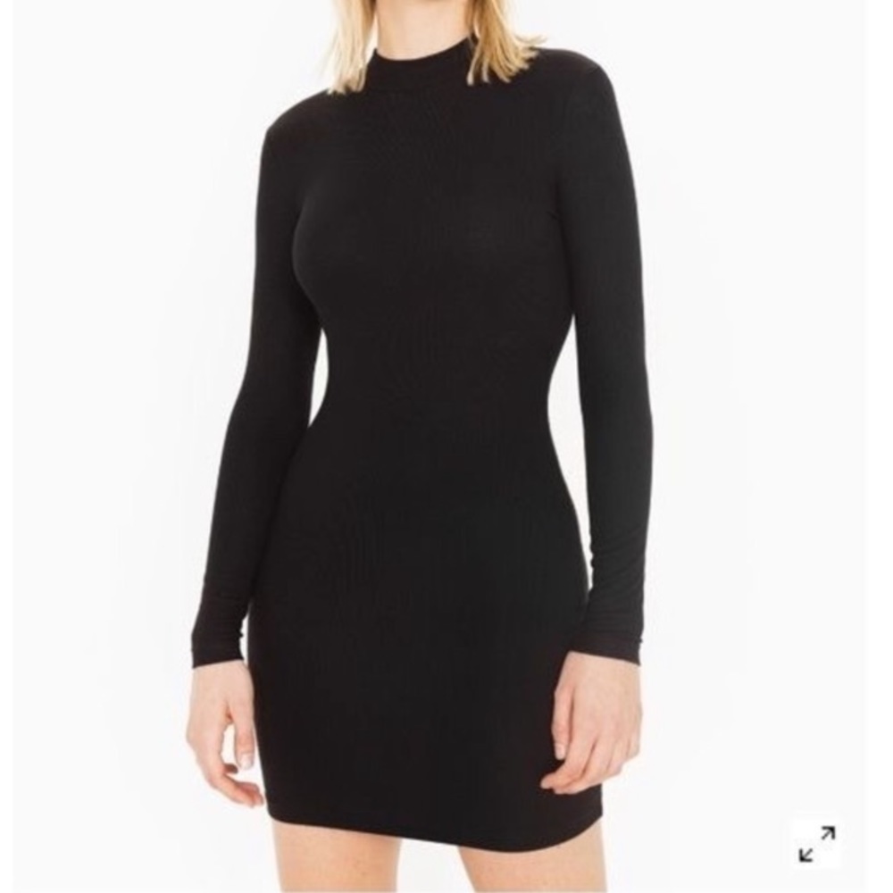 black mock turtleneck bodycon dress